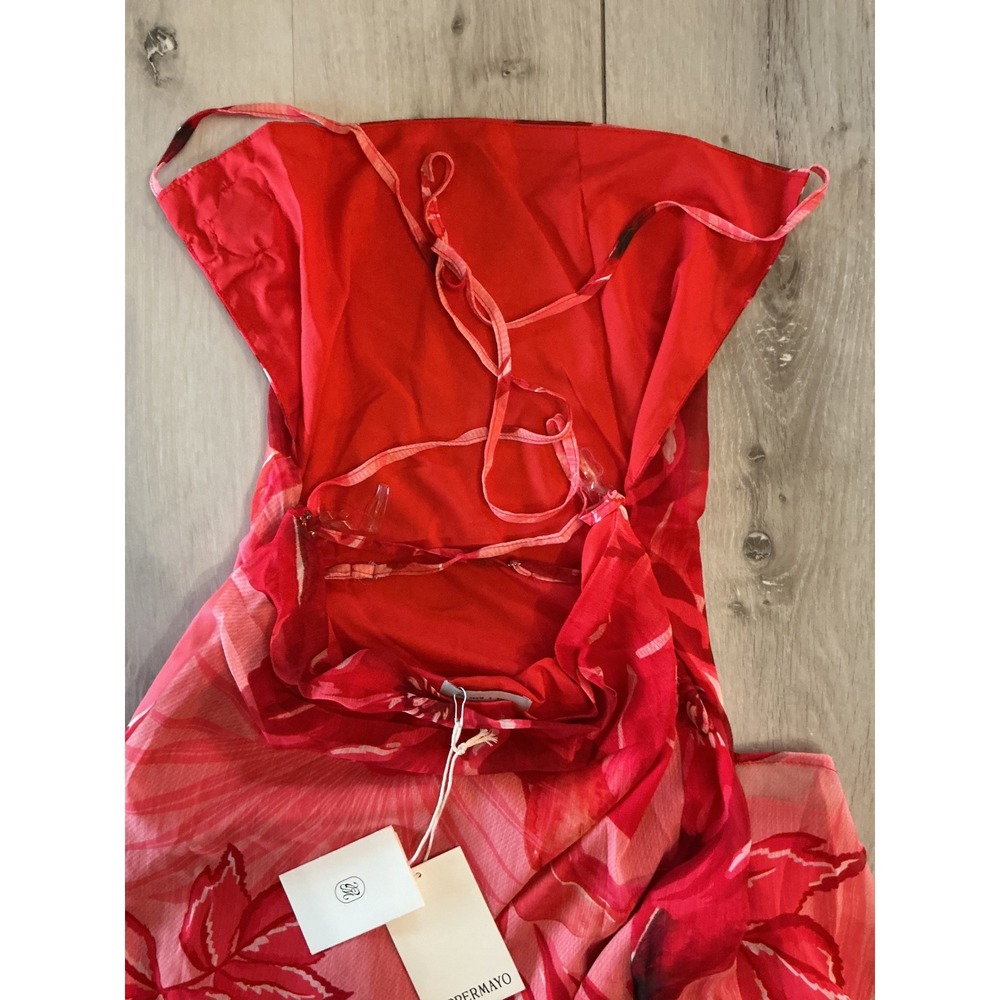 Peppermayo First Class Maxi Dress Sicily Sunsets Red Pink Size 4 New With Tags - Picture 9 of 10